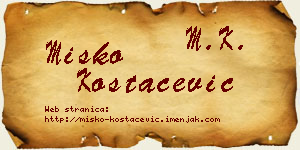 Miško Kostačević vizit kartica